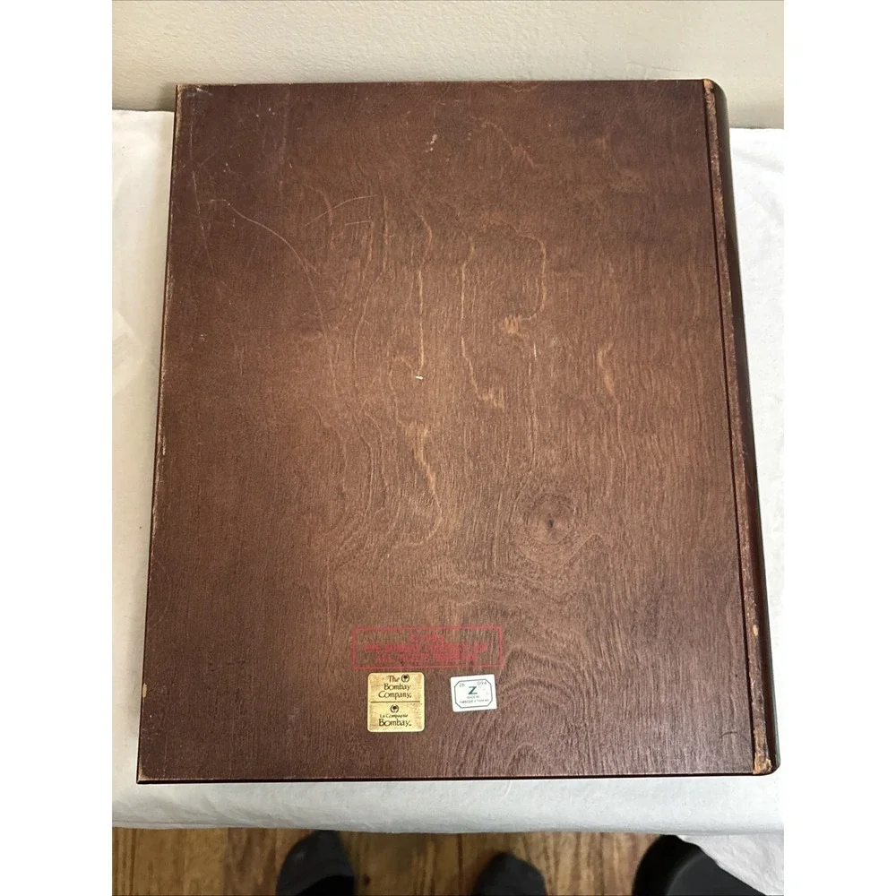VTG 1991 The Bombay Company Book Box Mahogany Wood Hinged Large 14x11.5x3.5